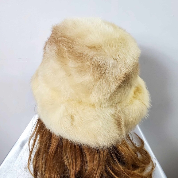 Vintage superb real champagne mink fur hat - Picture 3 of 6